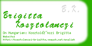 brigitta kosztolanczi business card